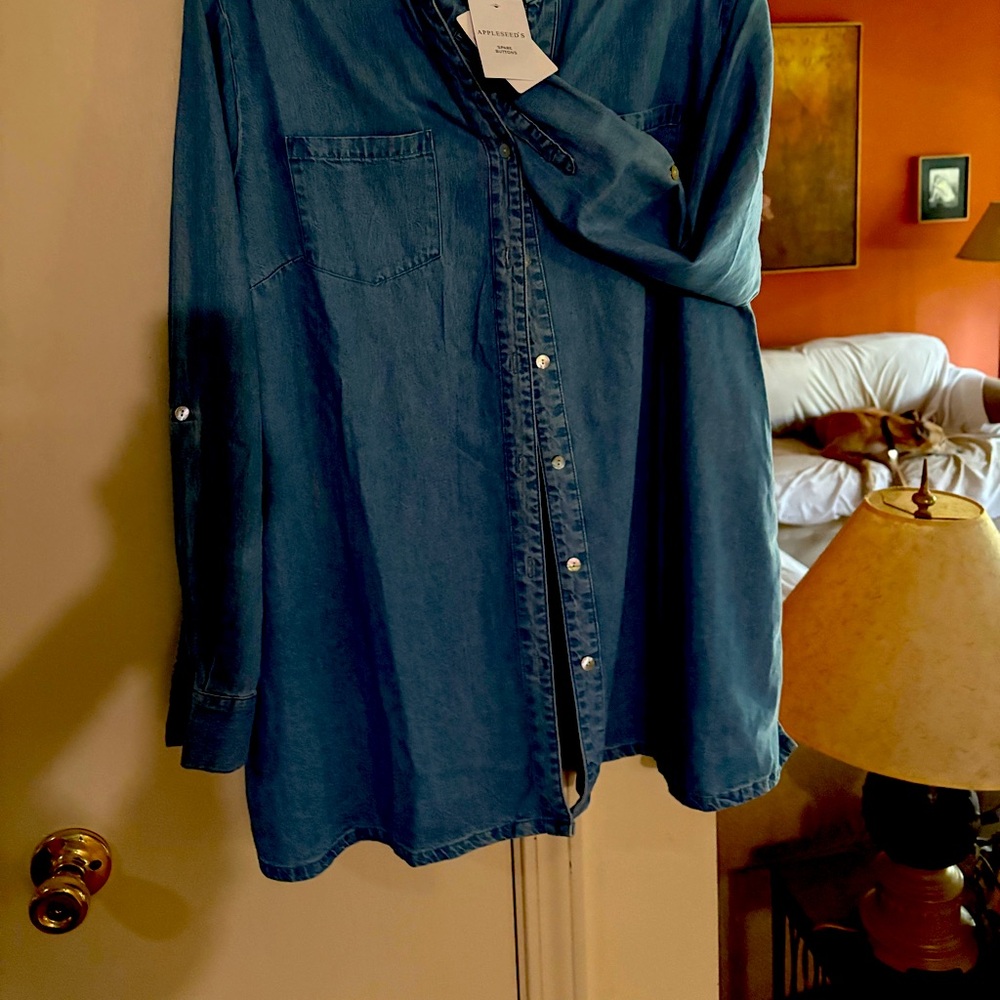 Appleseed's Blue Tencel Women's Top
